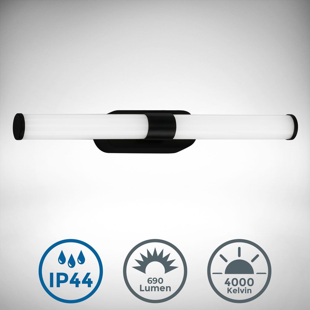 Spiegelleuchte - 7W. 690lm. LED. IP44. 40cm. neutralweiß. schwarz 1