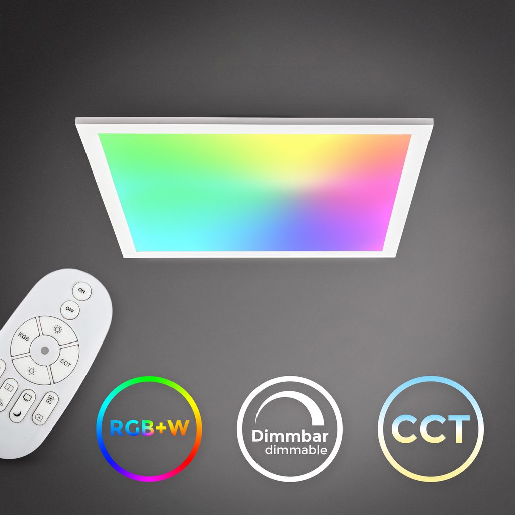 LED Panel 45x45 cm - 16W. 1400lm. dimmbar. Fernbedienung. CCT. RGB. weiß 1