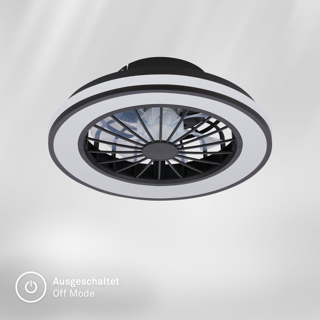 Venturo Deckenventilator mit Beleuchtung - 24W, 2600lm, 5 Geschwindkeiten, CCT, Dimmbar, Schwarz