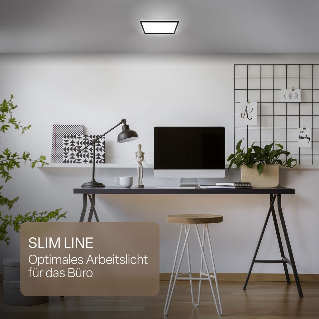LED Deckenlampe LED Panel Deckenleuchte Flach Indirektes Licht IP44 Neutralweiß 9