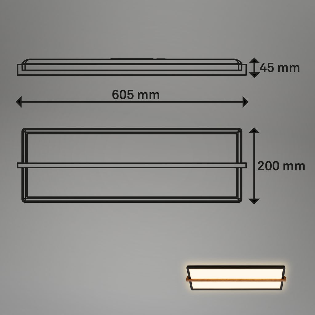 LED Deckenlampe Holz Deckenleuchte Wohnzimmer Schlafzimmer Warmweißes Licht 6