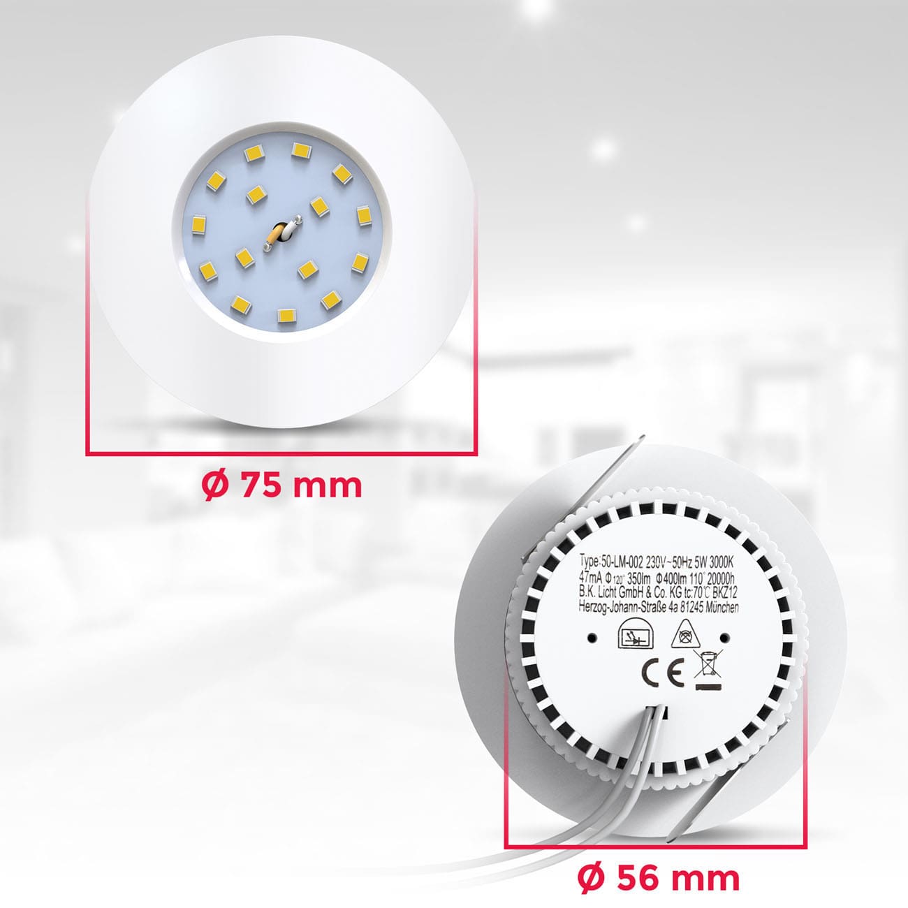 LED Einbaustrahler | Bad Einbauleuchte 5er SET | ultra flach 5W IP44 weiß - 7