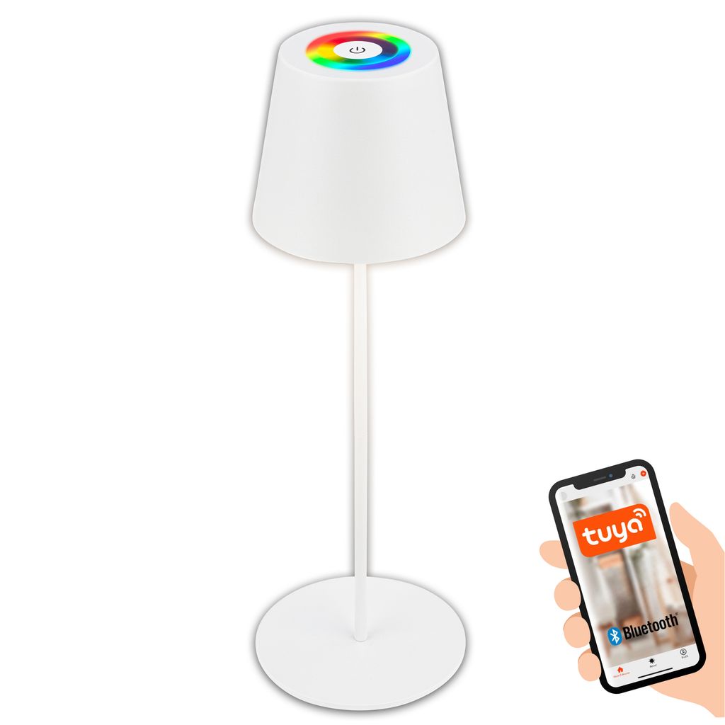 LED Akku-Tischlampe 36cm - kabellos. Smart. Dimmbar. 300 Lumen. 3.5W. 2700K warmweiß. weiß 0