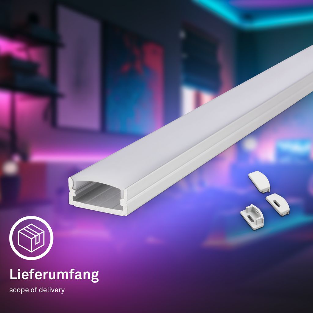 Pimp Your Stripe LED Strip 2m. RGBW mit FB + Alu-Profil silber 8