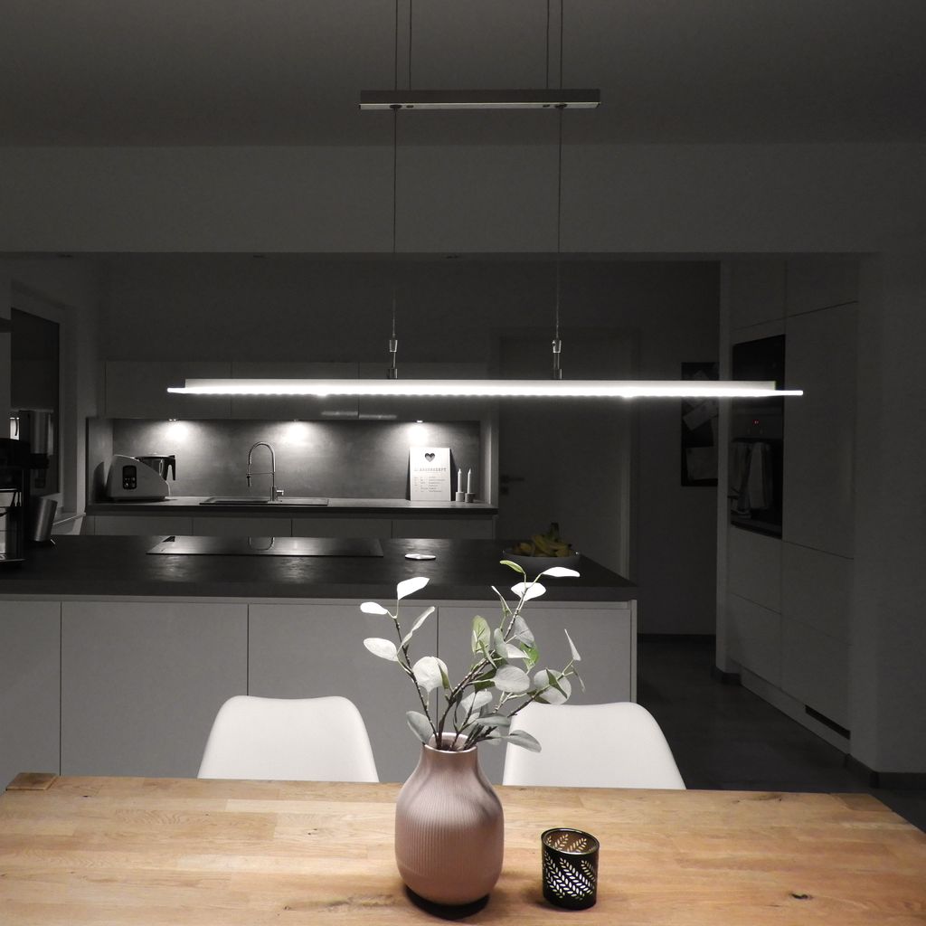 Pendelleuchte - 16W. 1750lm. LED. höhenverstellbar. dimmbar. warmweiß. matt-nickel 3