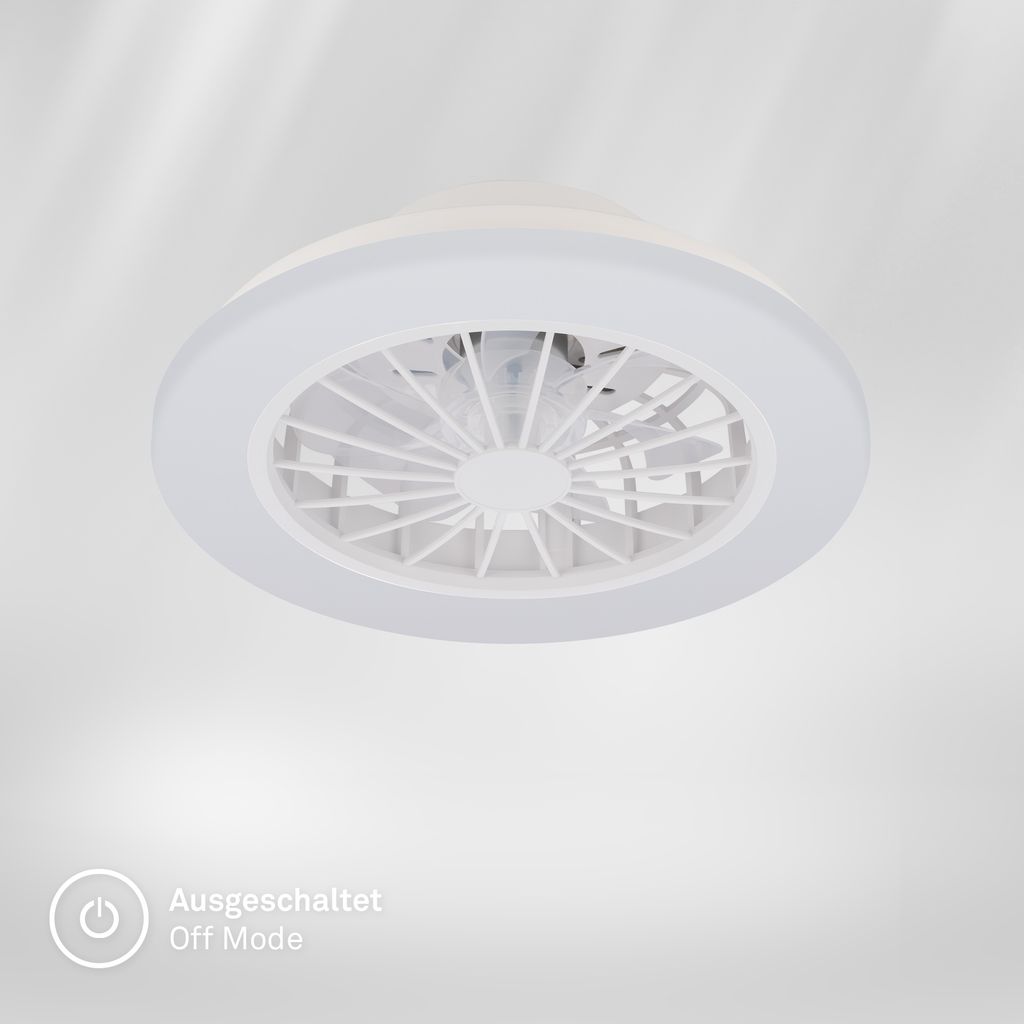 Pafo Deckenventilator mit Beleuchtung - 24W, 2600lm, 5 Geschwindkeiten, CCT, Dimmbar, Weiß