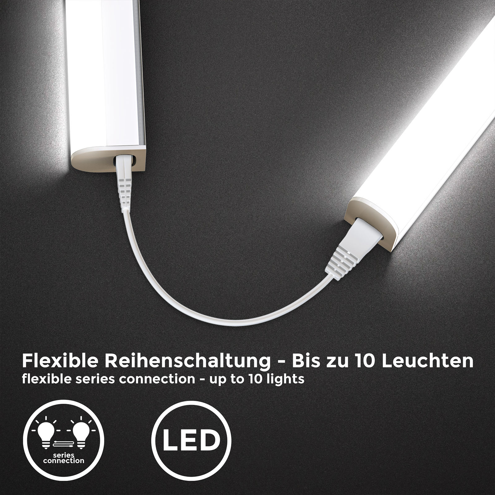 LED Unterbauleuchte Lichtleiste mit Verbindungskabel 8W | 2er Set - 5