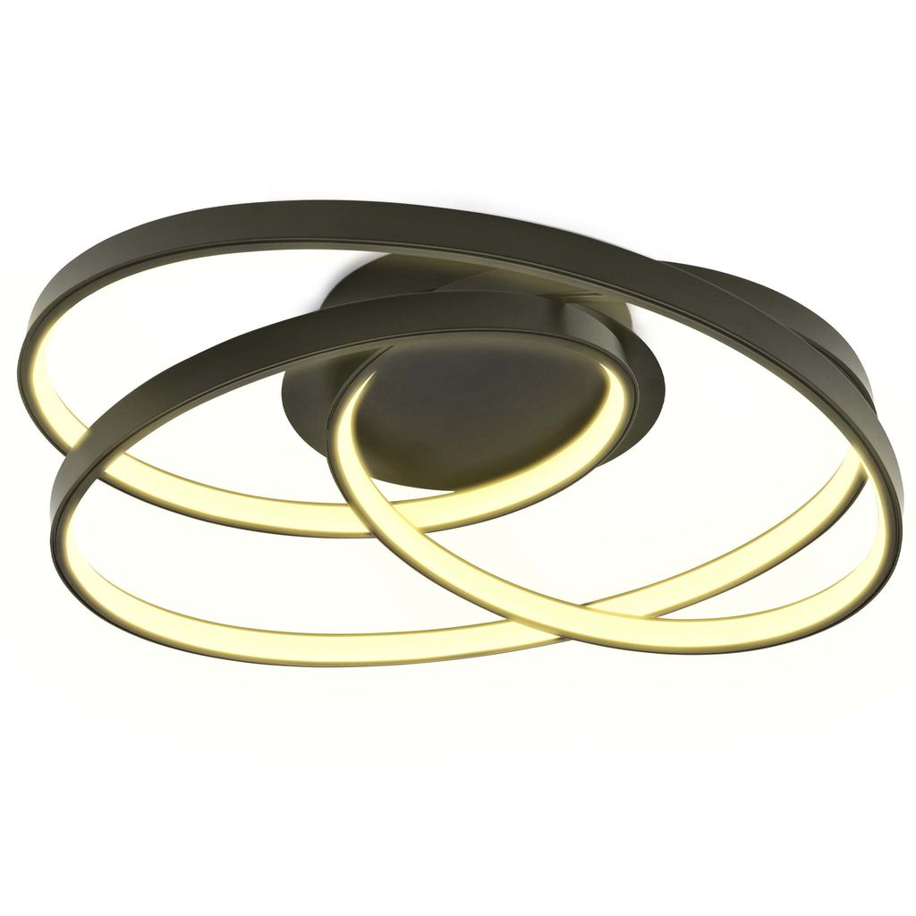 Deckenlampe 39x39.5 cm - 35W. 4600lm. LED. warmweiß. schwarz 11