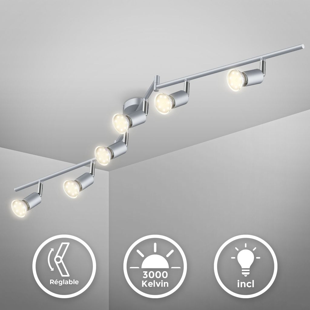 Deckenstrahler - 17.4W. 1560lm. LED. schwenkbar. GU10. warmweiß. silberfarbig 11