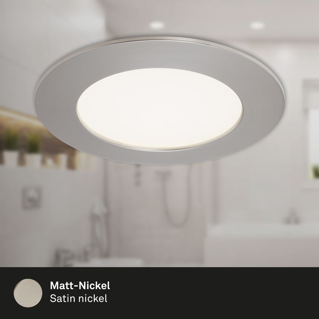 3er Set LED Einbauleuchte. Ø 12 cm. 8 W. Matt-Nickel 5