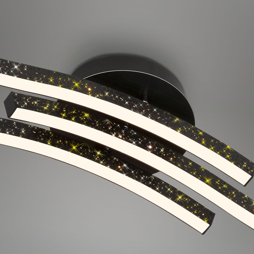 Briloner Leuchten REY - Wand-& Deckenleuchte - 3718035 - Glitzereffekt durch Laserlochoptik - 19W ? 2100 lm - Warmweiß 3000K - 80.5 x 15 x 10 cm 6