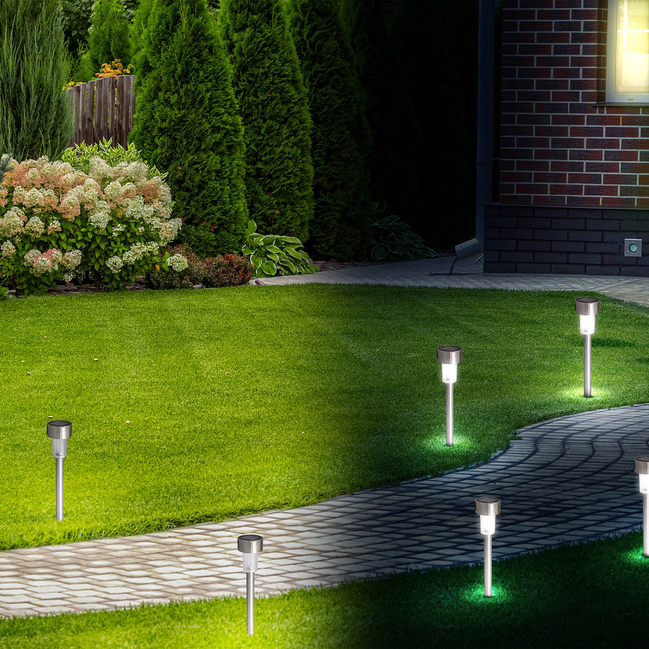 Solar LED Gartenlichter mit Erdspieß und Sensor | 12er Set - 5