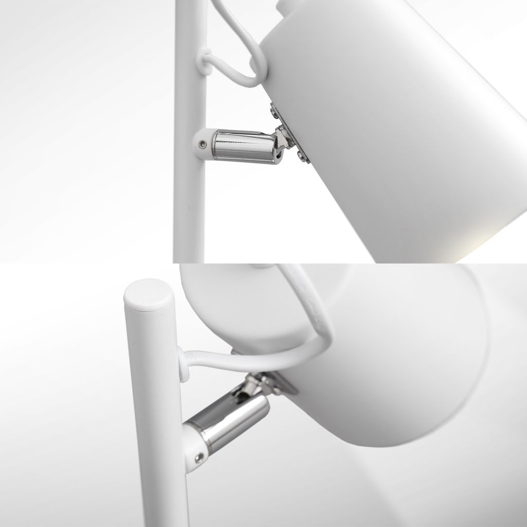 Schreibtischlampe - mit Stecker. Schalter. schwenkbar. E14 Fassung. weiß 7