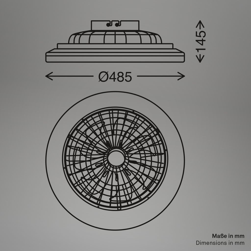 LED Deckenlampe Ventilator Deckenventilator Dimmbar Fernbedienung CCT RGB 48.5cm 7