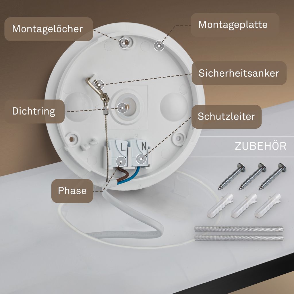 LED Deckenlampe LED Panel Deckenleuchte Flach Indirektes Licht IP44 Neutralweiß 10