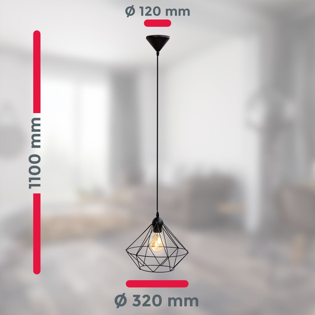 Bundle 2x Pendelleuchte. schwarz + 2er-Set LED Leuchtmittel  5