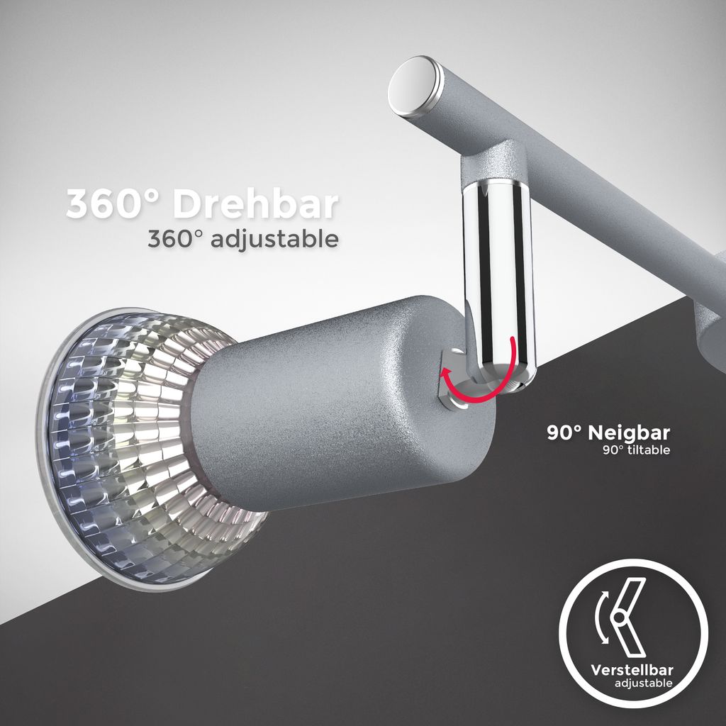 Deckenstrahler - 15W. 1200lm. LED. schwenkbar. GU10. neutralweiß. silberfarbig 2