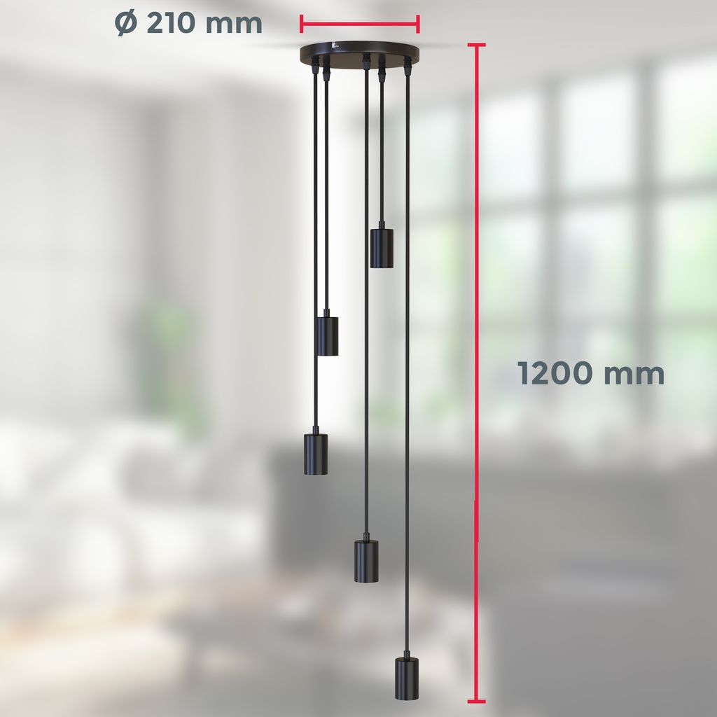 Bundle Pendelleuchte. schwarz + 5x LED Leuchtmittel  6