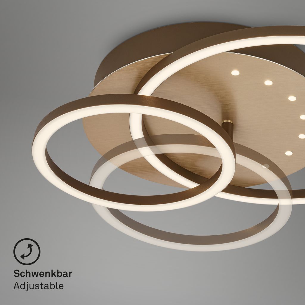 LED ceiling light with LED dots.brown-gold.LED/26W 3