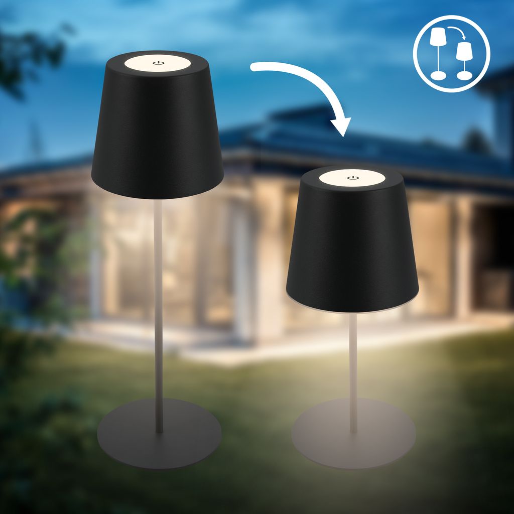 Tischlampe - 2.5W. 200lm. kabellos. led. dimmbar. warmweiß. schwarz 9