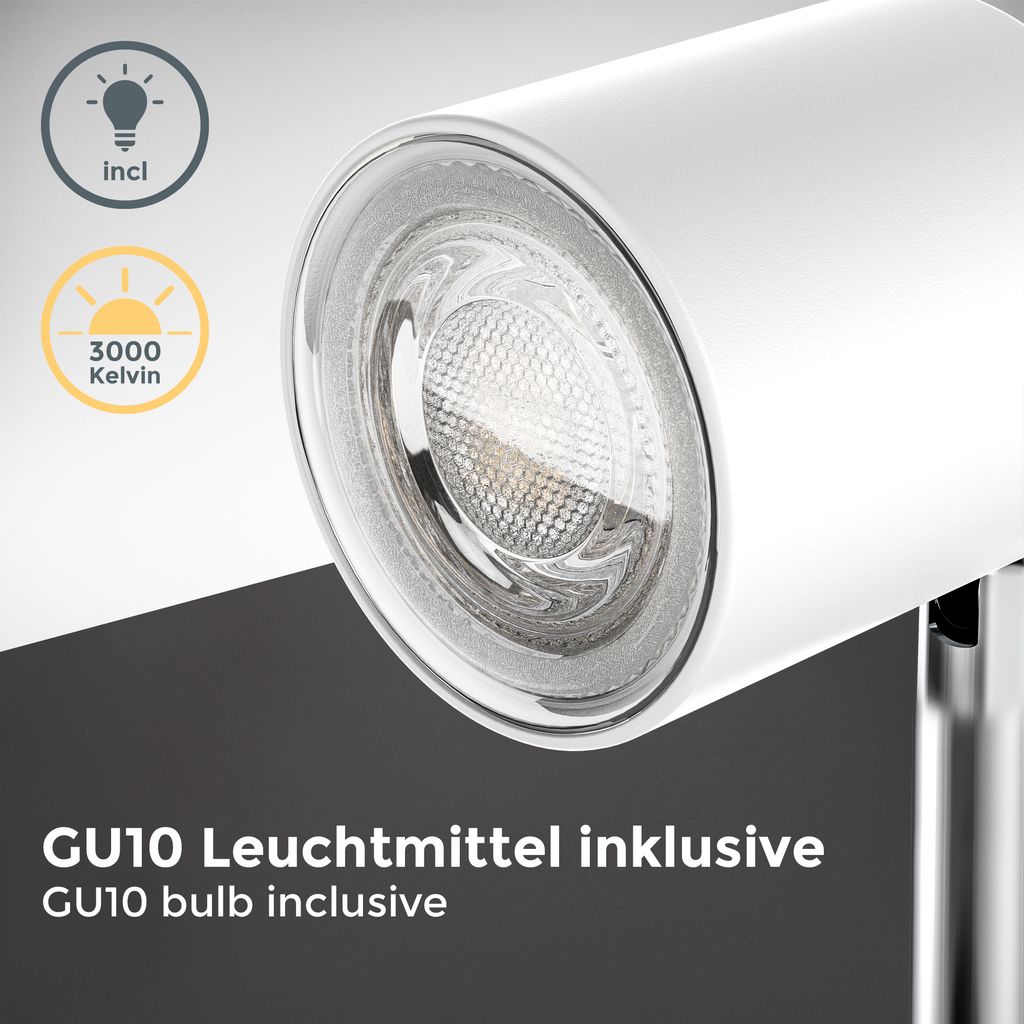 Klemmlampe - 5W. 400lm. LED. mit Stecker. dimmbar. warmweiß. weiß 2