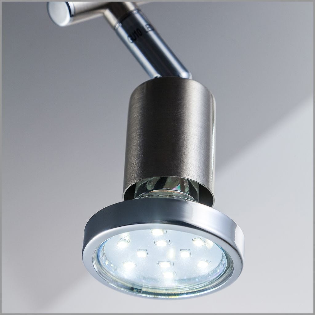 Deckenstrahler - 6W. 500lm. LED. schwenkbar. 2-flammig. GU10. warmweiß. matt-nickel 4