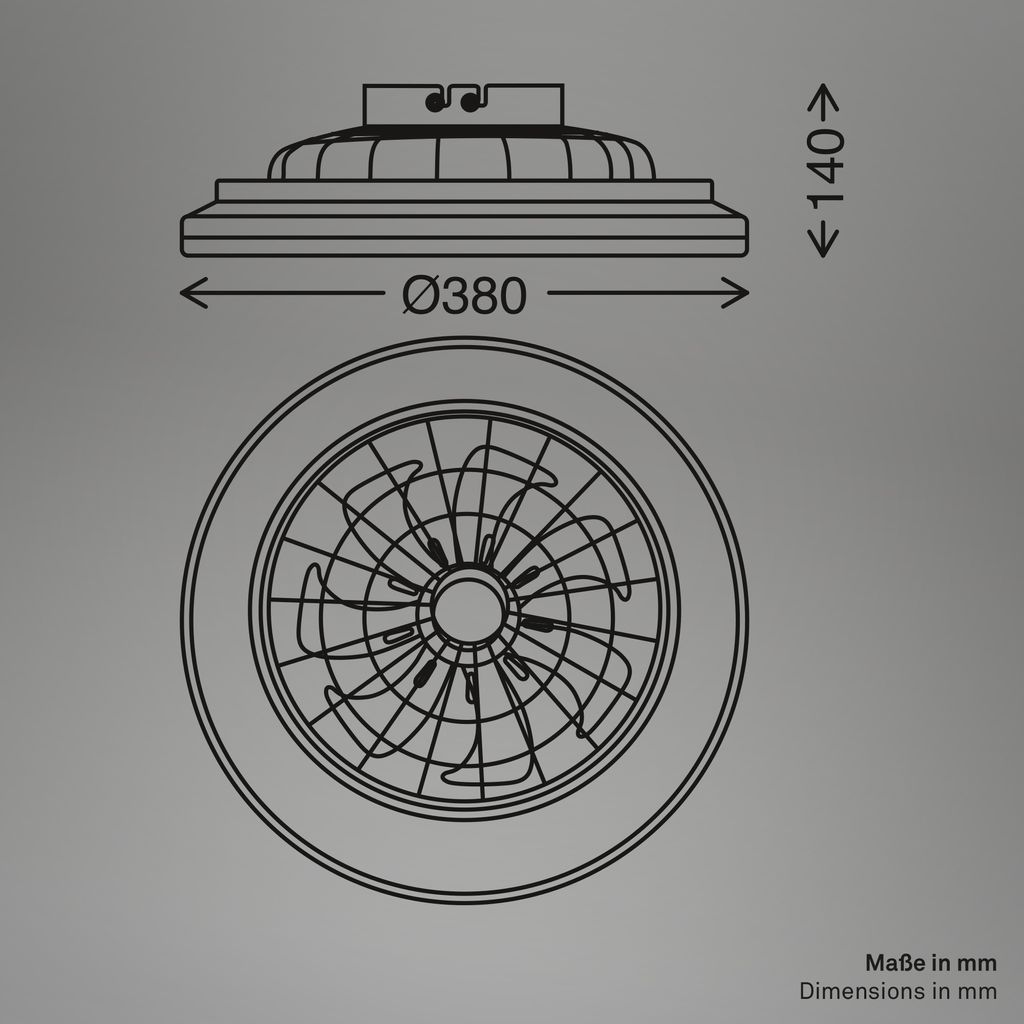 Briloner Deckenventilator mit Licht Fernbedienung Ø38cm Rund 24W 2600lm 3000K-6500K Warmweiß bis Tageslichtweiß DC-Motor Schwarz - Deckenleuchte Schlafzimmer Wohnzimmer 10