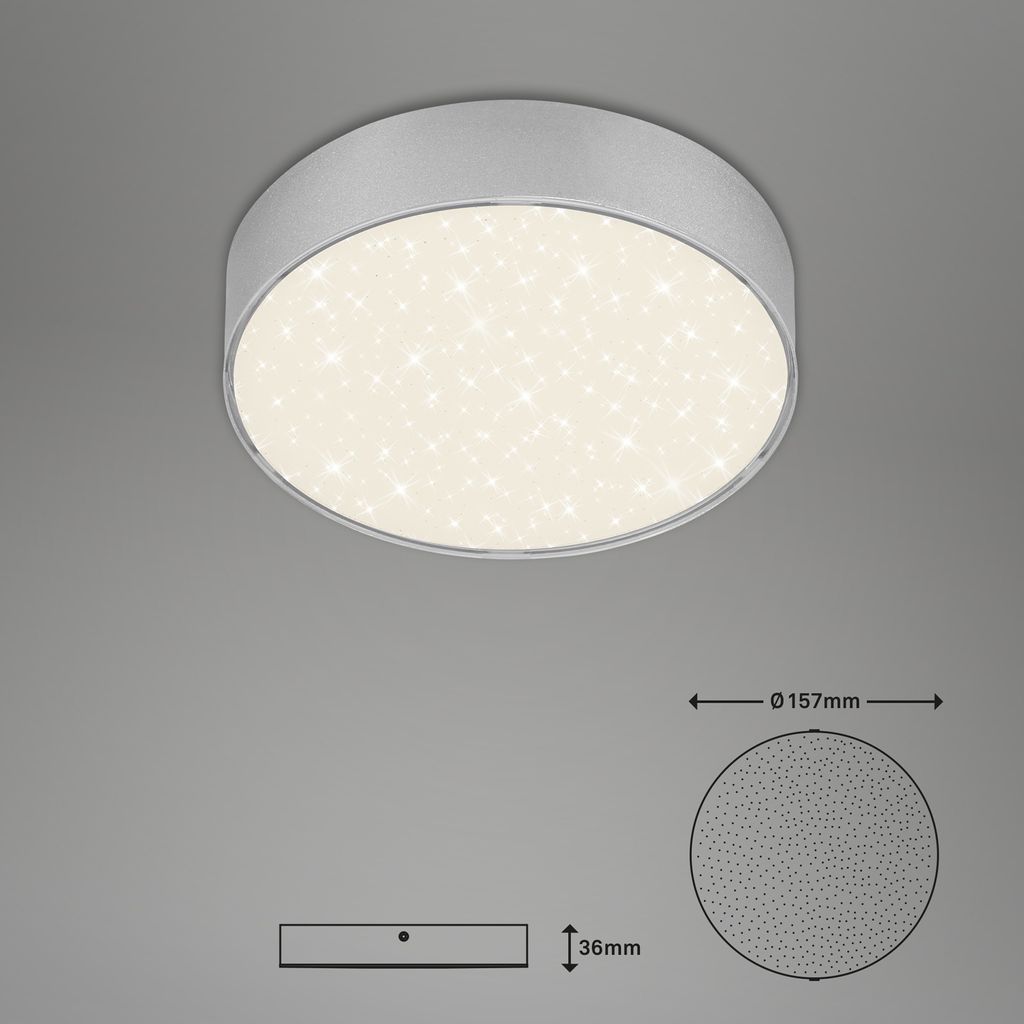 LED Aufbauleuchte IP20 Sternenhimmel 11 W silber Metall-Kunststoff Briloner 4