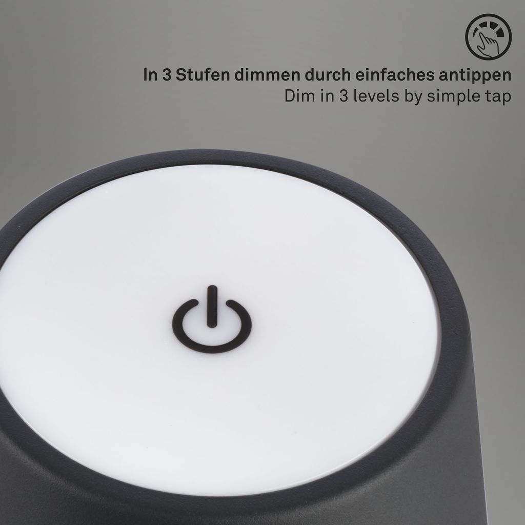 LED Akku-Tischleuchte 38 cm 2.6W 280lm schwarz 7