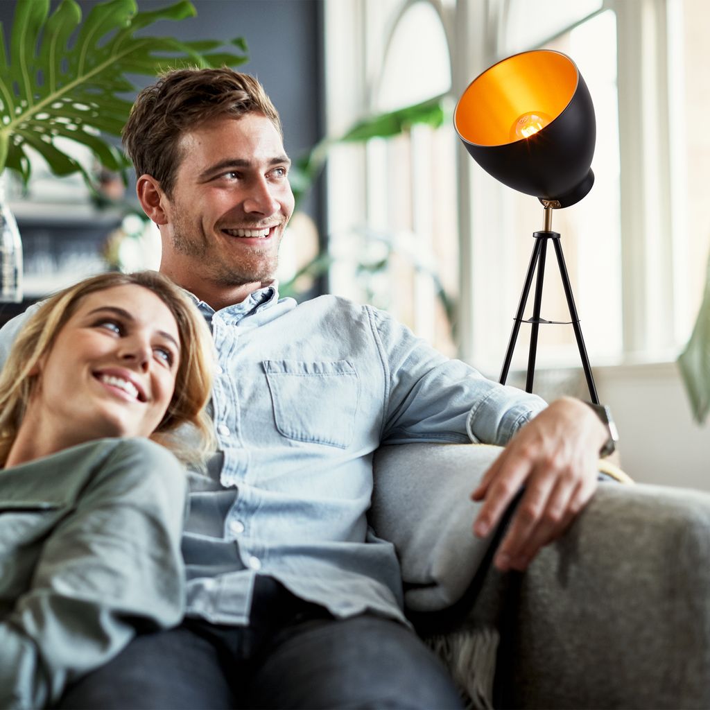 Stehlampe - Schalter. schwenkbar. E27 Fassung. max. 40W. Schwarz-Gold 6