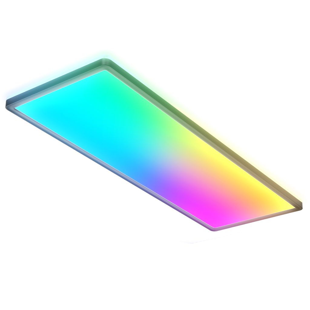 LED Panel 58x20 cm - 22W, 3000lm, dimmbar, Fernbedienung, RGBW, schwarz
