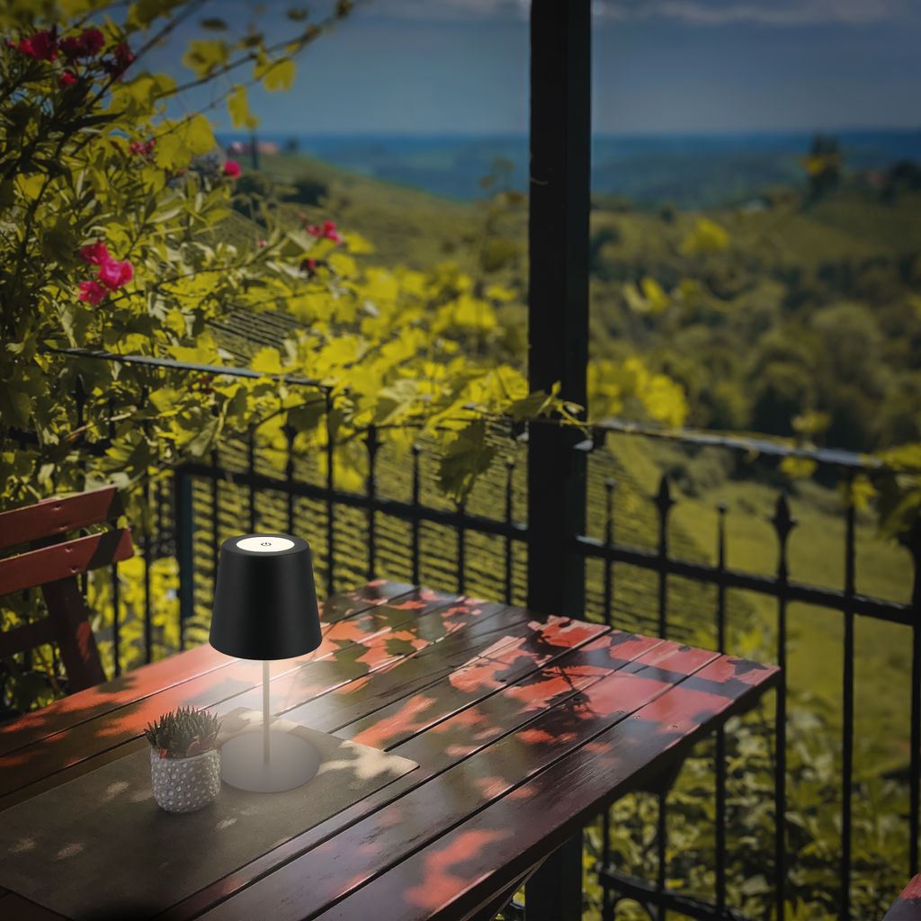 Tischlampe - 2.5W. 200lm. kabellos. led. dimmbar. warmweiß. schwarz 13