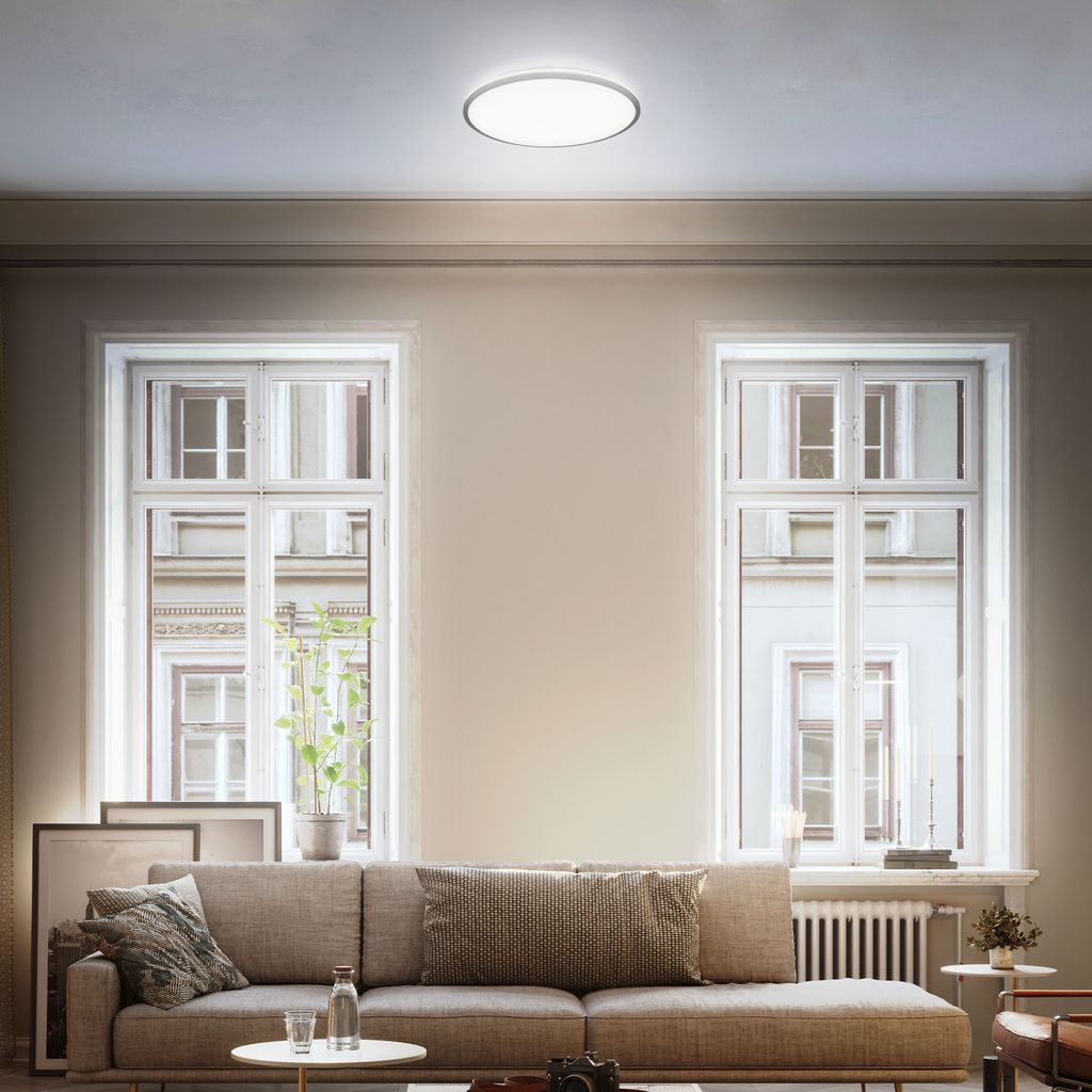 Deckenlampe Ø38 cm - 24W. 3000lm. LED. backlight. neutralweiß. schwarz 6