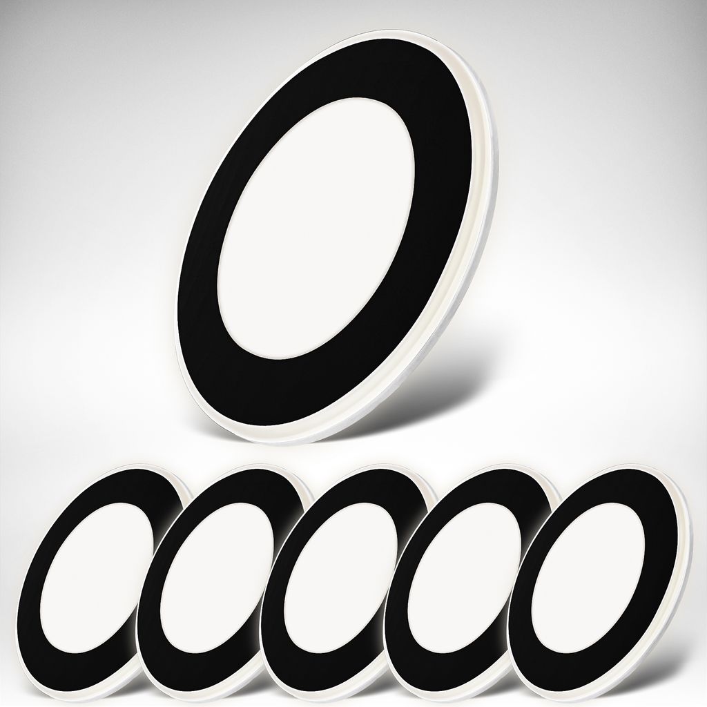 Einbaustrahler 68mm 6er Set - 230V. 4.9W. 425ml. LED. Nachtlichtring. warmweiß. schwarz 1