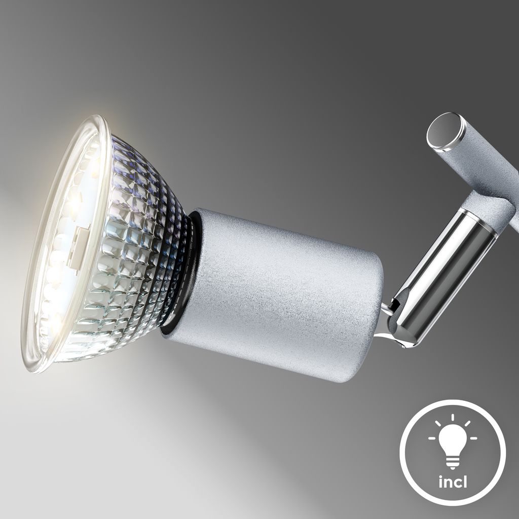 Deckenstrahler - 5.8W. 520lm. LED. schwenkbar. GU10. warmweiß. silberfarbig 4