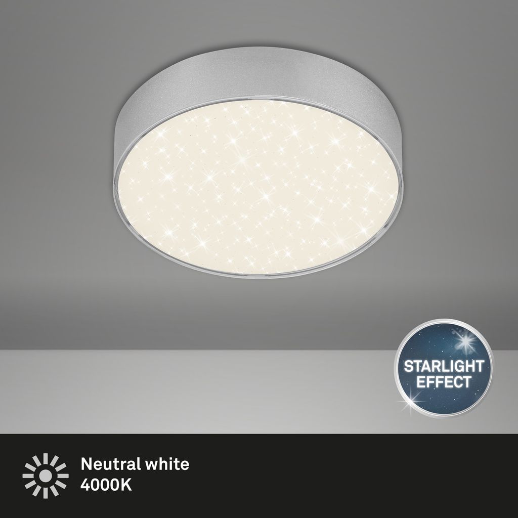 LED Aufbauleuchte IP20 Sternenhimmel 11 W silber Metall-Kunststoff Briloner 1