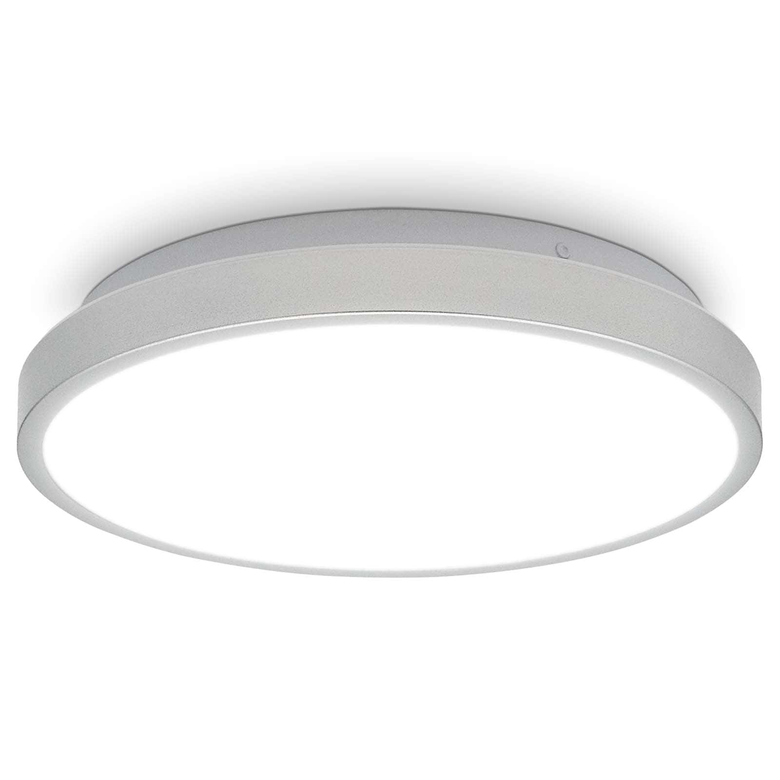 LED Deckenleuchte Badlampe IP44 weiß-silber - 1