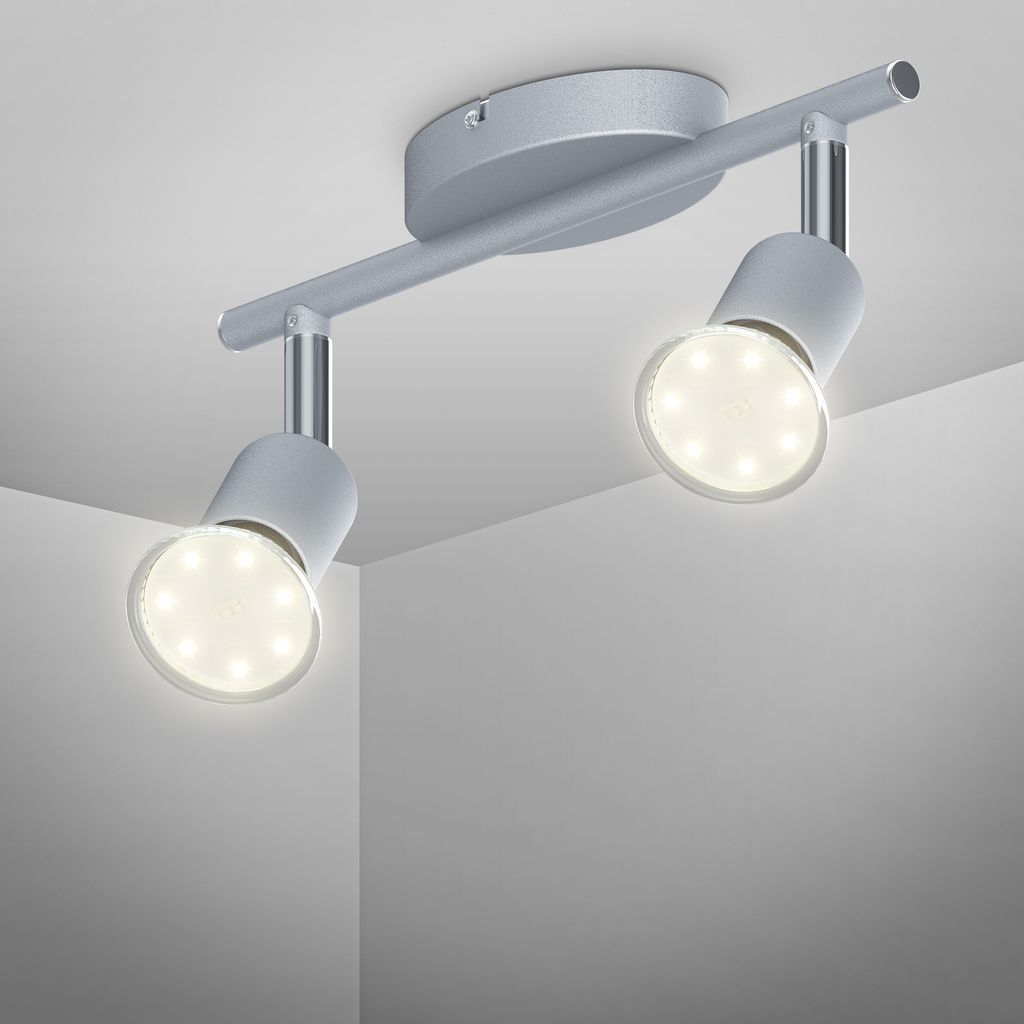 Deckenstrahler - 5.8W. 520lm. LED. schwenkbar. GU10. warmweiß. silberfarbig 9