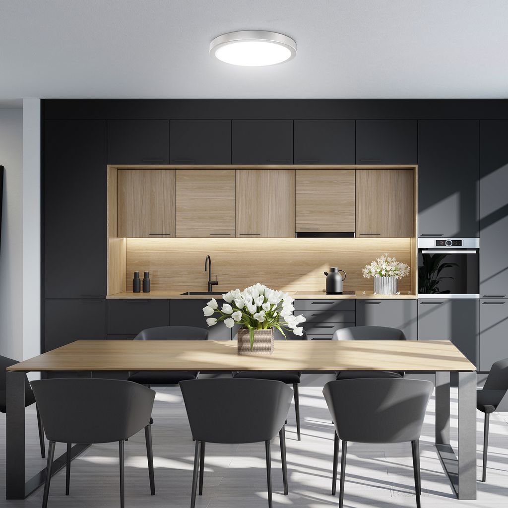 Deckenlampe Ø38 cm - 24W. 3000lm. LED. neutralweiß. silberfarbig 5