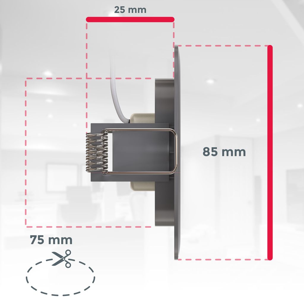 LED Einbauleuchte nickel 5er SET 5W 5