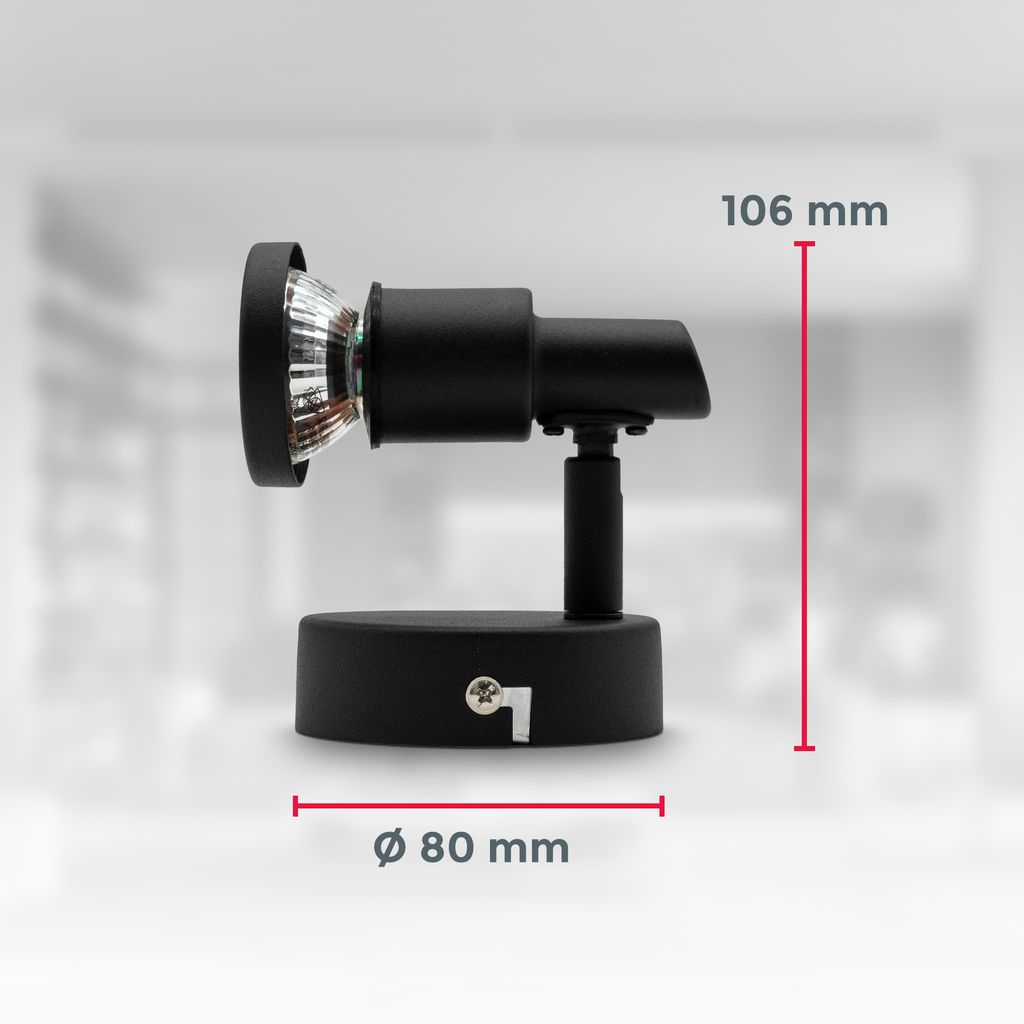 Wandlampe - 4.8W. 400lm. LED. schwenkbar. IP44. warmweiß. schwarz 4