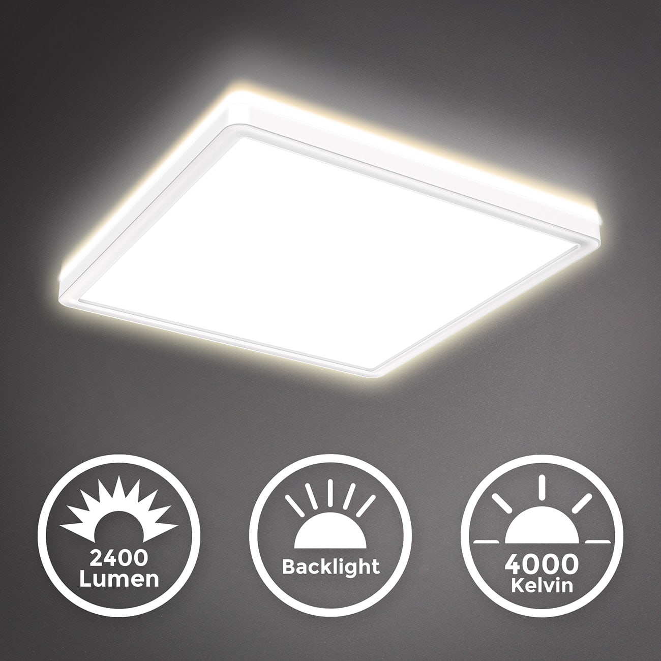 LED Panel mit Backlight-Effekt ultra-flach weiß - 3