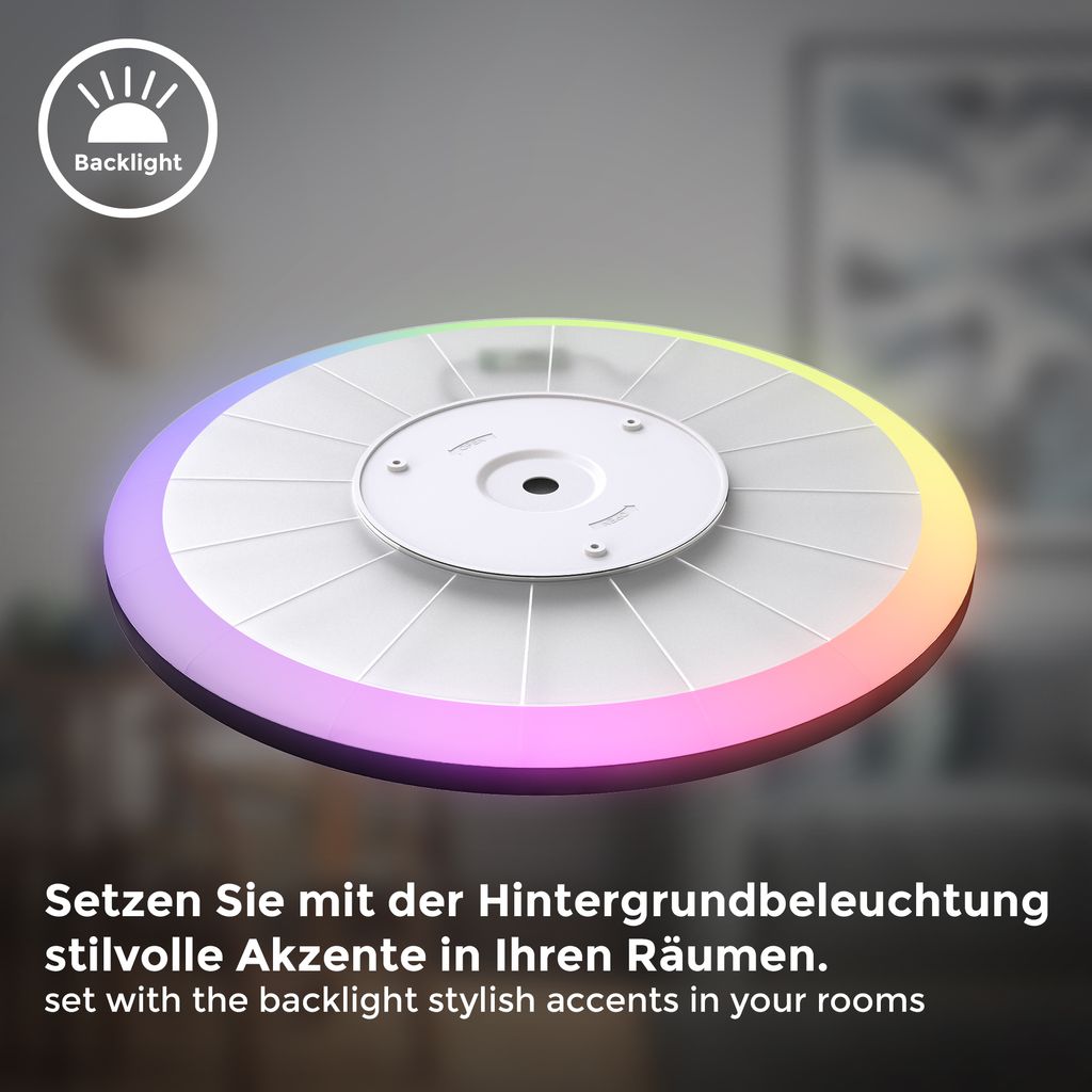 LED Panel 42 cm - 22W. 2700lm. dimmbar. Fernbedienung. RGBW. schwarz 8