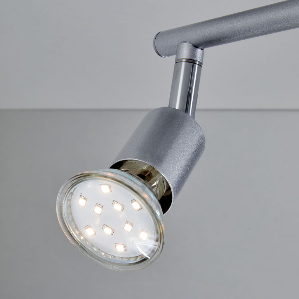 Deckenstrahler - 9W. 750lm. LED. schwenkbar. GU10. 3-flammig. warmweiß. silberfarbig 8