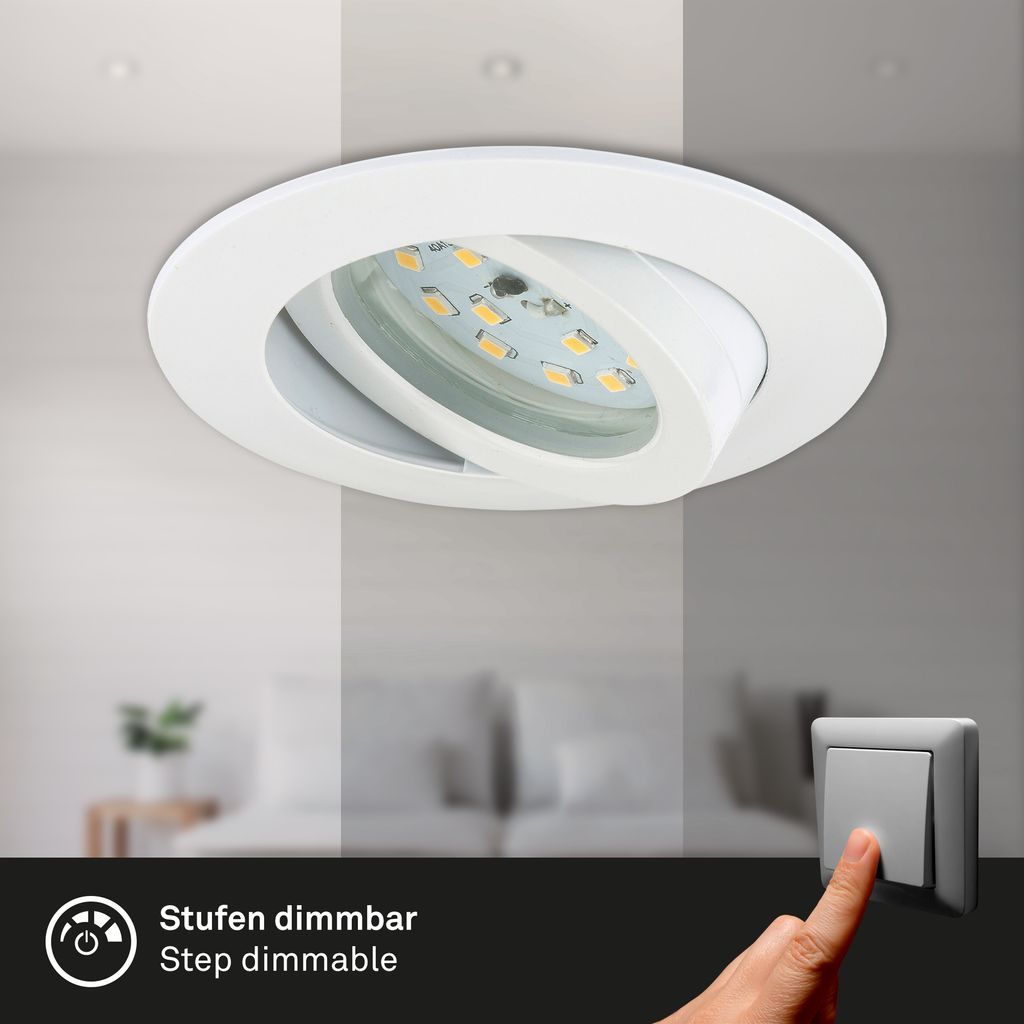 3er Set LED Einbauleuchte. Ø 8.2 cm. 6.5 W. Weiß 4