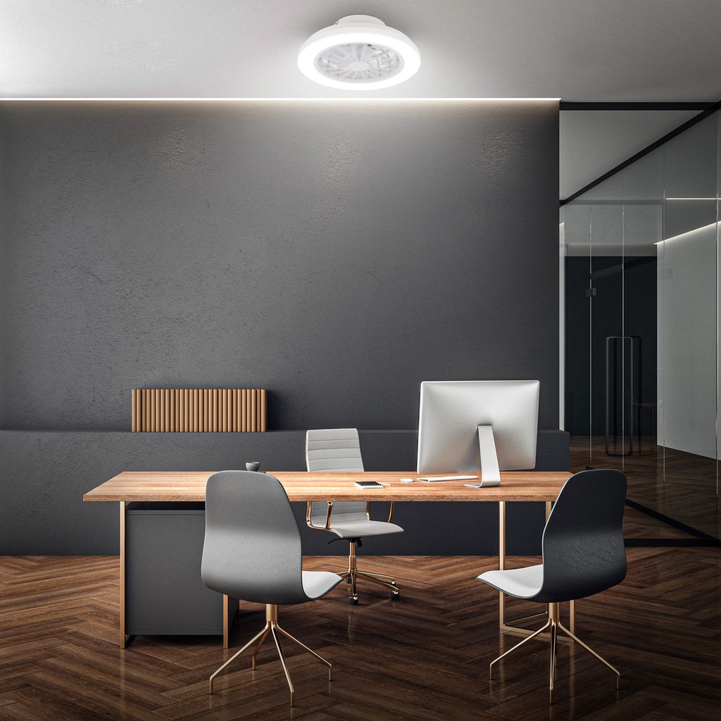 Briloner Deckenventilator mit Licht Fernbedienung Ø38cm Rund 24W 2600lm 3000K-6500K Warmweiß bis Tageslichtweiß DC-Motor Weiß - Deckenleuchte Schlafzimmer Wohnzimmer Flur 7