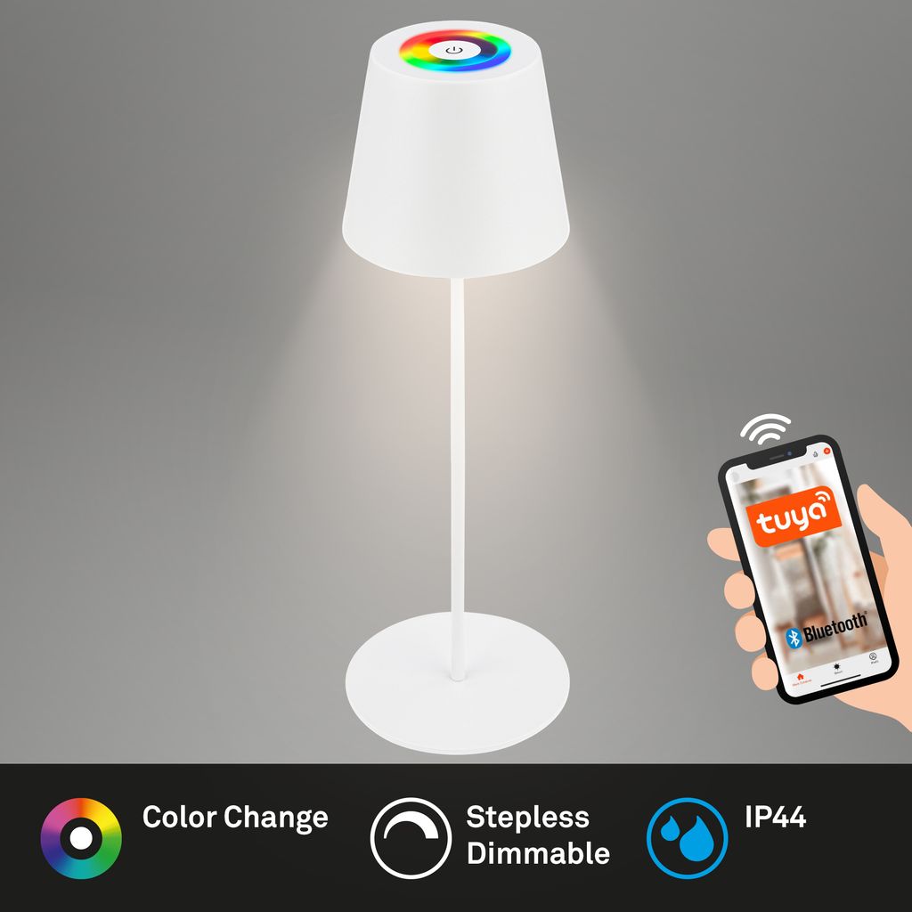 LED Akku-Tischlampe 36cm - kabellos. Smart. Dimmbar. 300 Lumen. 3.5W. 2700K warmweiß. weiß 1