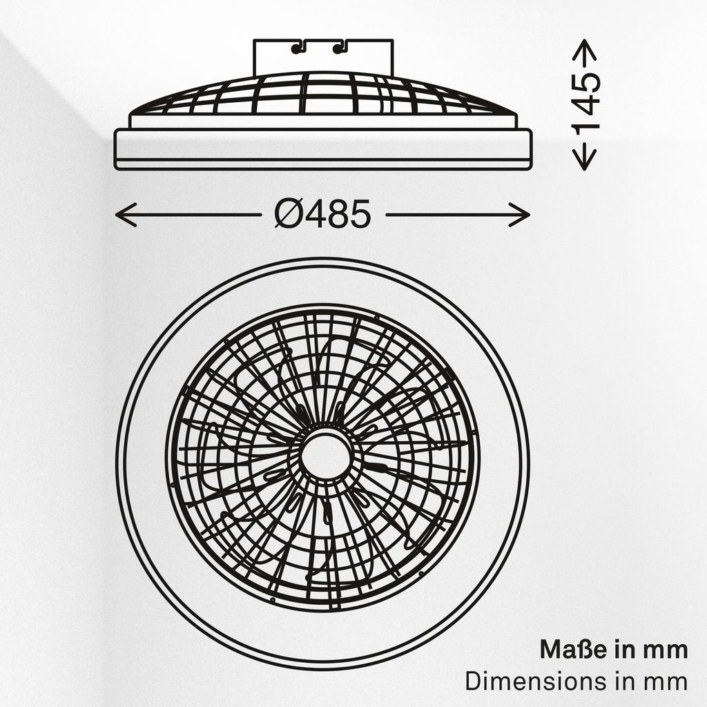 FANTUS LED Deckenleuchte mit Ventilator, 5 Geschwindigkeiten, Fernbedienung, CCT Funktion, Schwarz