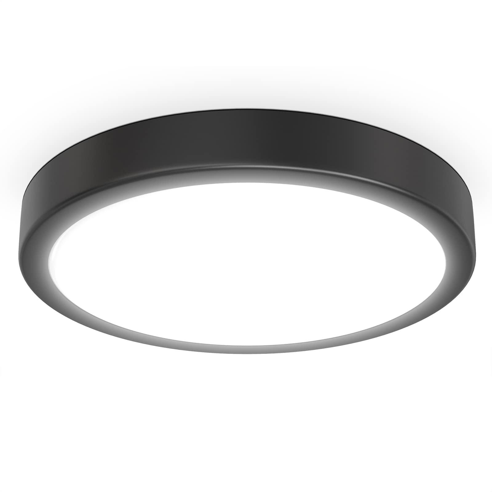 LED Deckenleuchte rund mit schwarzem Metallrahmen Ø 38 cm  - 1