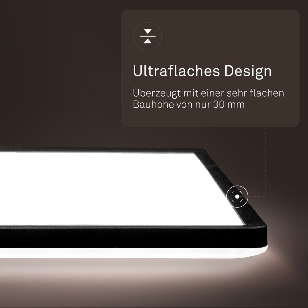 LED Deckenlampe LED Panel Deckenleuchte Flach Indirektes Licht IP44 Neutralweiß 2